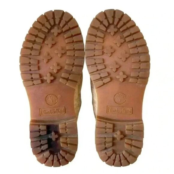 Timberland Boots 6” Premium Lace Up LTD ED Paisley Print Tan Brown Size 9 - Picture 9 of 16